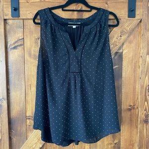 Loft Plus Black with white dots blouse